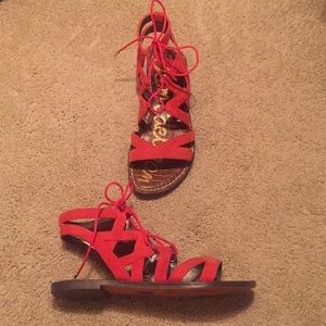 Sam Edelman Gemma blood orange lace up sandals